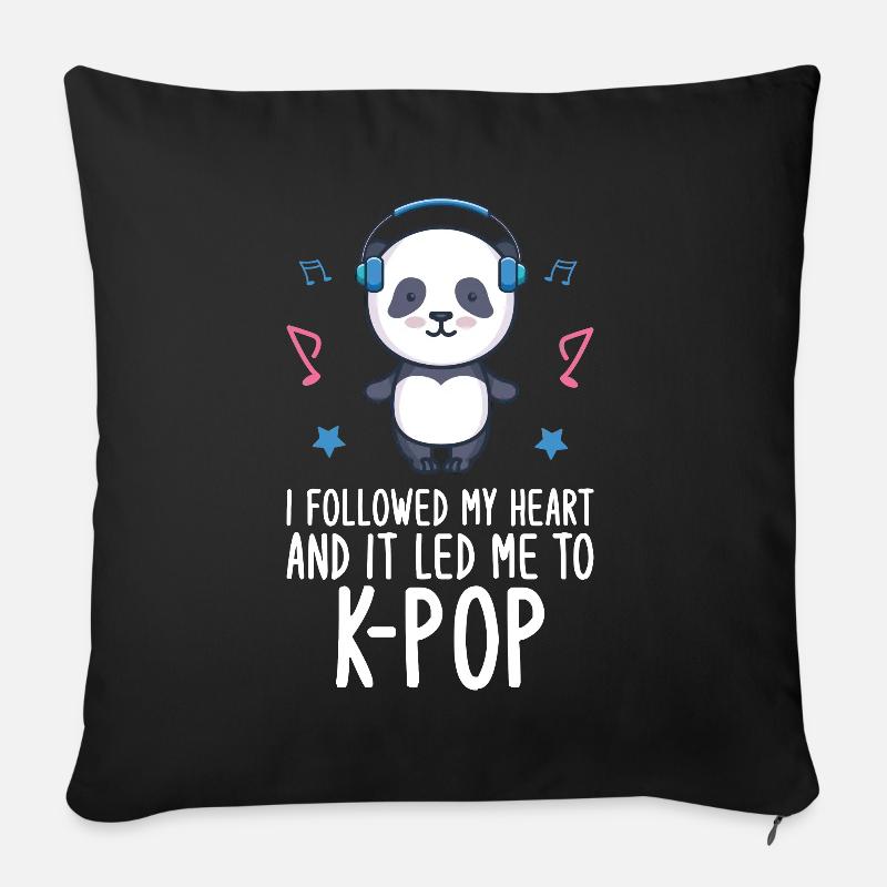 K-Pop Panda - Sofakissen mit Füllung 45 x 45 cm - Schwarz