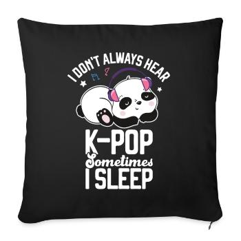 K-Pop Panda - Sofa pillow with filling 45cm x 45cm - black - Front