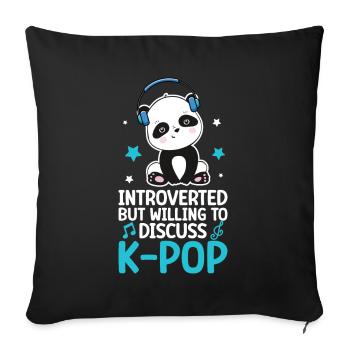 K-Pop Panda - Sofa pillow with filling 45cm x 45cm - black - Front