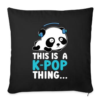 K-Pop Panda - Sofa pillow with filling 45cm x 45cm - black - Front