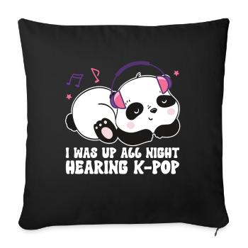 K-Pop Panda - Coussin et housse de 45 x 45 cm - noir - Devant