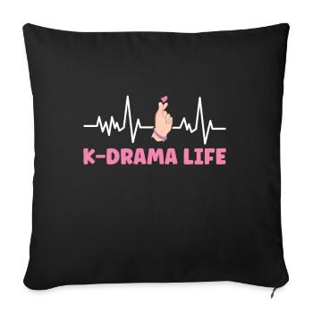 K-Drame - Coussin et housse de 45 x 45 cm - noir - Devant