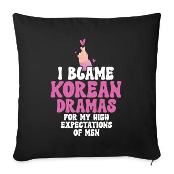 K-Drame - Coussin et housse de 45 x 45 cm - noir - Devant