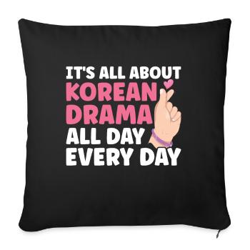 K-Drame - Coussin et housse de 45 x 45 cm - noir - Devant
