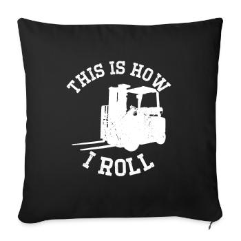 Gabelstaplerfahrer - Sofakissen mit Füllung 45 x 45 cm - Schwarz - Vorne