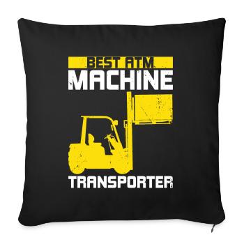 Gabelstaplerfahrer - Sofakissen mit Füllung 45 x 45 cm - Schwarz - Vorne