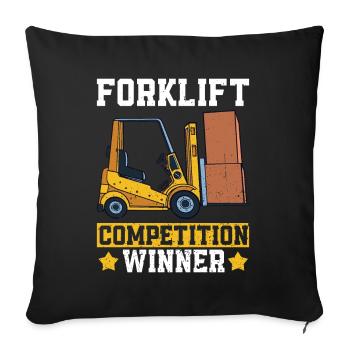 Gabelstaplerfahrer - Sofakissen mit Füllung 45 x 45 cm - Schwarz - Vorne