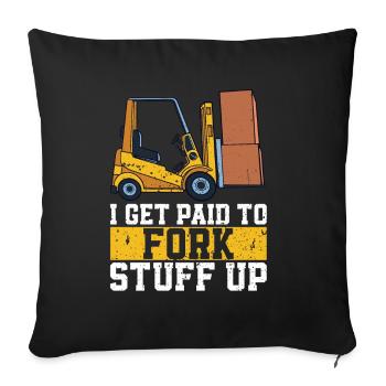Gabelstaplerfahrer - Sofakissen mit Füllung 45 x 45 cm - Schwarz - Vorne
