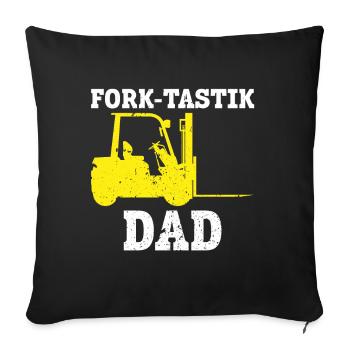 Gabelstaplerfahrer - Sofakissen mit Füllung 45 x 45 cm - Schwarz - Vorne