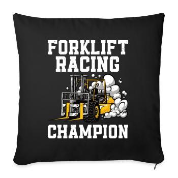 Gabelstaplerfahrer - Sofakissen mit Füllung 45 x 45 cm - Schwarz - Vorne