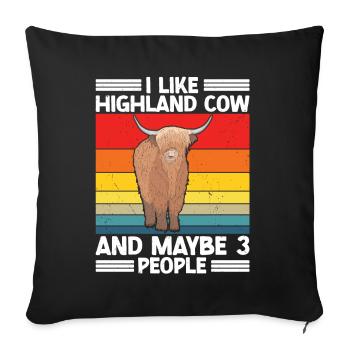 Vache des Highlands - Coussin et housse de 45 x 45 cm - noir - Devant