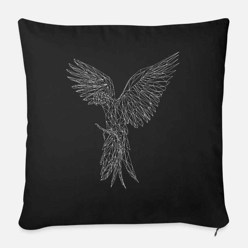 Perroquet gris africain T-shirt Perruche T-S - Coussin et housse de 45 x 45 cm - noir