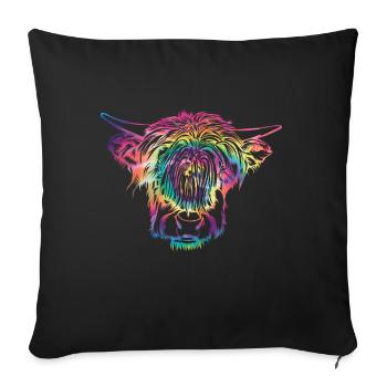 Vache des Highlands - Coussin et housse de 45 x 45 cm - noir - Devant
