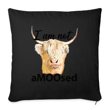 Vache des Highlands - Coussin et housse de 45 x 45 cm - noir - Devant