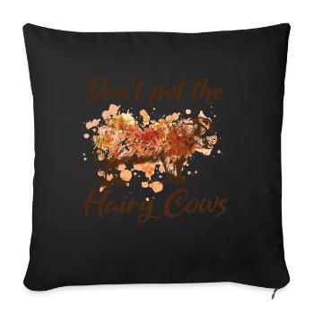 Highland cow - Sofa pillow with filling 45cm x 45cm - black - Front