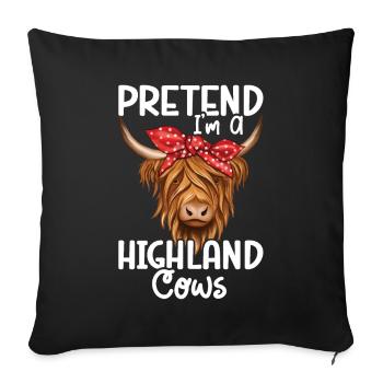 Vache des Highlands - Coussin et housse de 45 x 45 cm - noir - Devant