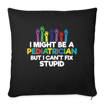 Infirmière pédiatrique - Coussin et housse de 45 x 45 cm - noir - Devant