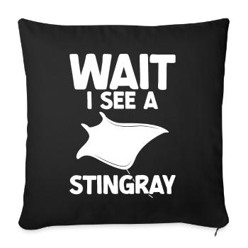 Stingray - Sofa pillow with filling 45cm x 45cm - black - Front
