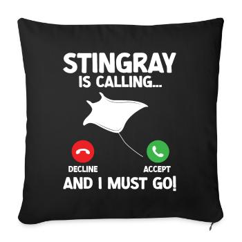 Stingray - Sofa pillow with filling 45cm x 45cm - black - Front