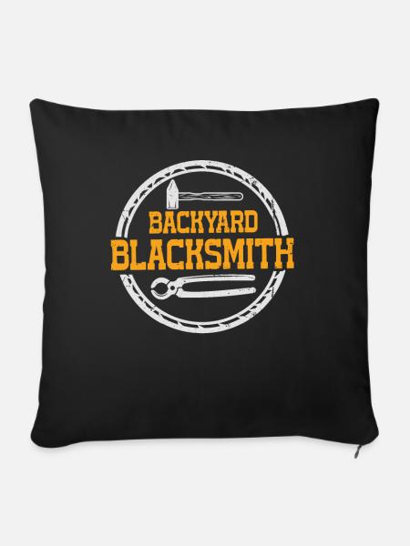 Backyard Blacksmith Amboss Schmied - Sofakissen mit Füllung 45 x 45 cm - Schwarz