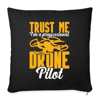 Drone - Sofa pillow with filling 45cm x 45cm - black - Front