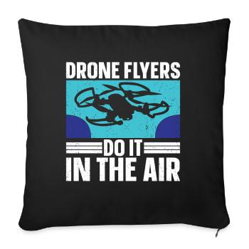 Drone - Sofa pillow with filling 45cm x 45cm - black - Front