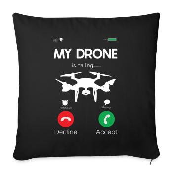 Drone - Sofa pillow with filling 45cm x 45cm - black - Front