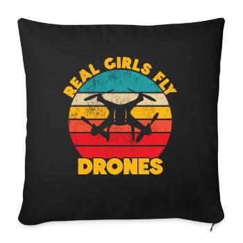 Drone - Sofa pillow with filling 45cm x 45cm - black - Front