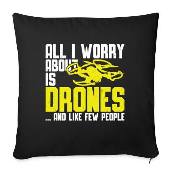 Drone - Sofa pillow with filling 45cm x 45cm - black - Front