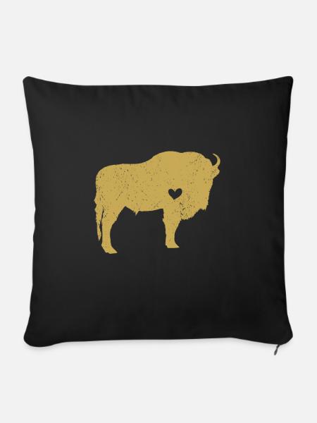 Bison - Sofakissen mit Füllung 45 x 45 cm - Schwarz
