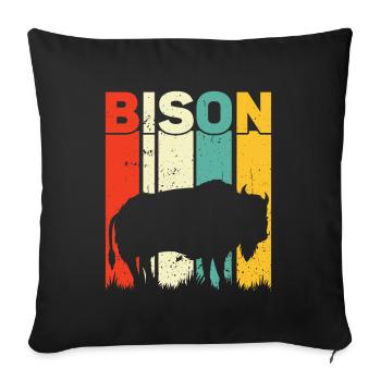 Bison - Sofa pillow with filling 45cm x 45cm - black - Front