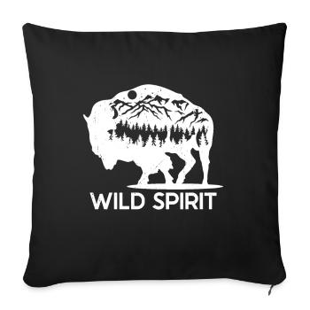 Bison - Sofa pillow with filling 45cm x 45cm - black - Front