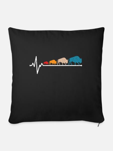 Bison - Sofakissen mit Füllung 45 x 45 cm - Schwarz