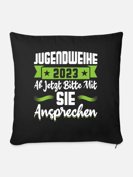 Jugendweihe 2023 Mädchen Junge - Sofakissen mit Füllung 45 x 45 cm - Schwarz