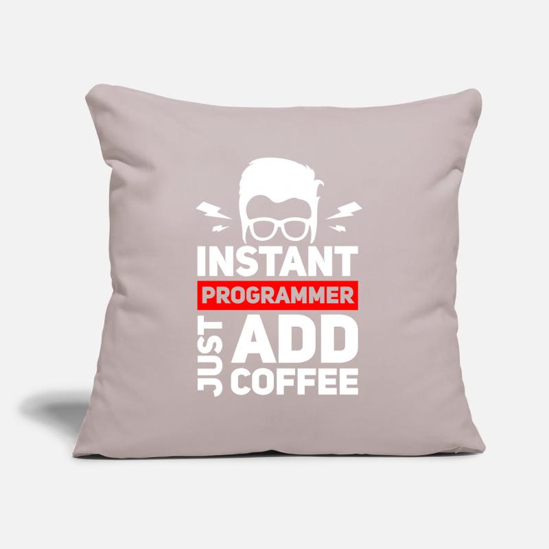 Lustiger Programmierer-Kaffee für Coder Sofakissen mit Füllung 45 x 45 cm