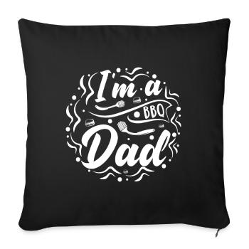 Je suis papa BBQ - Coussin et housse de 45 x 45 cm - noir - Devant