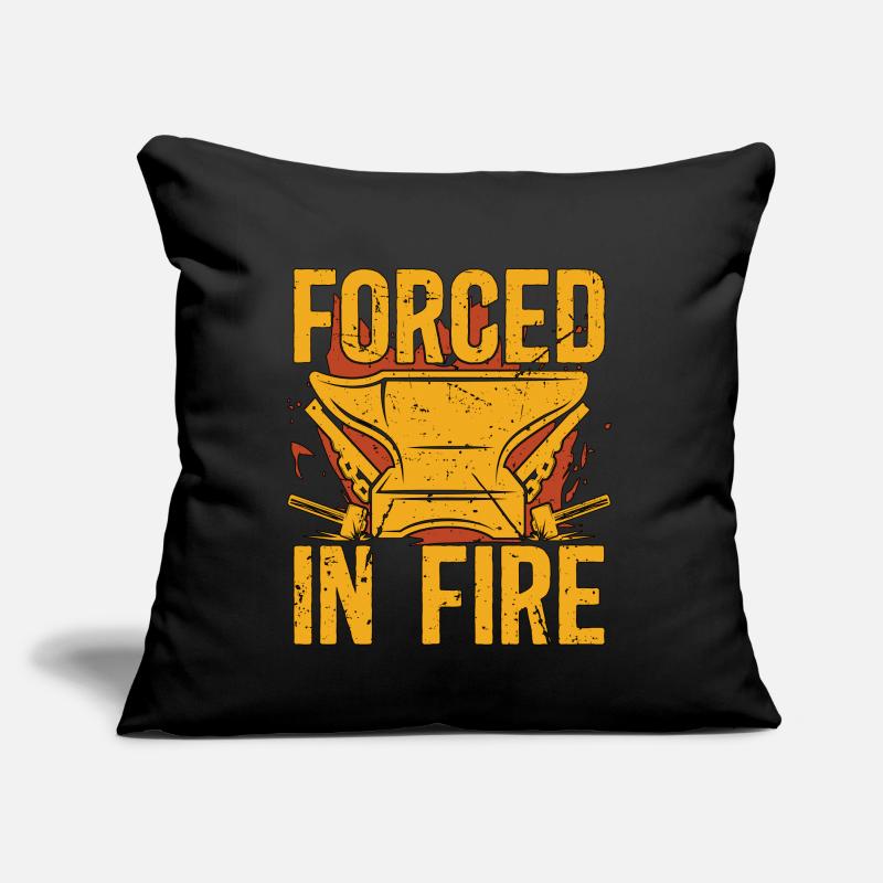 Forging Forced In Fire Farrier Anvils Blacksmiths Sofakissen mit Füllung 45 x 45 cm