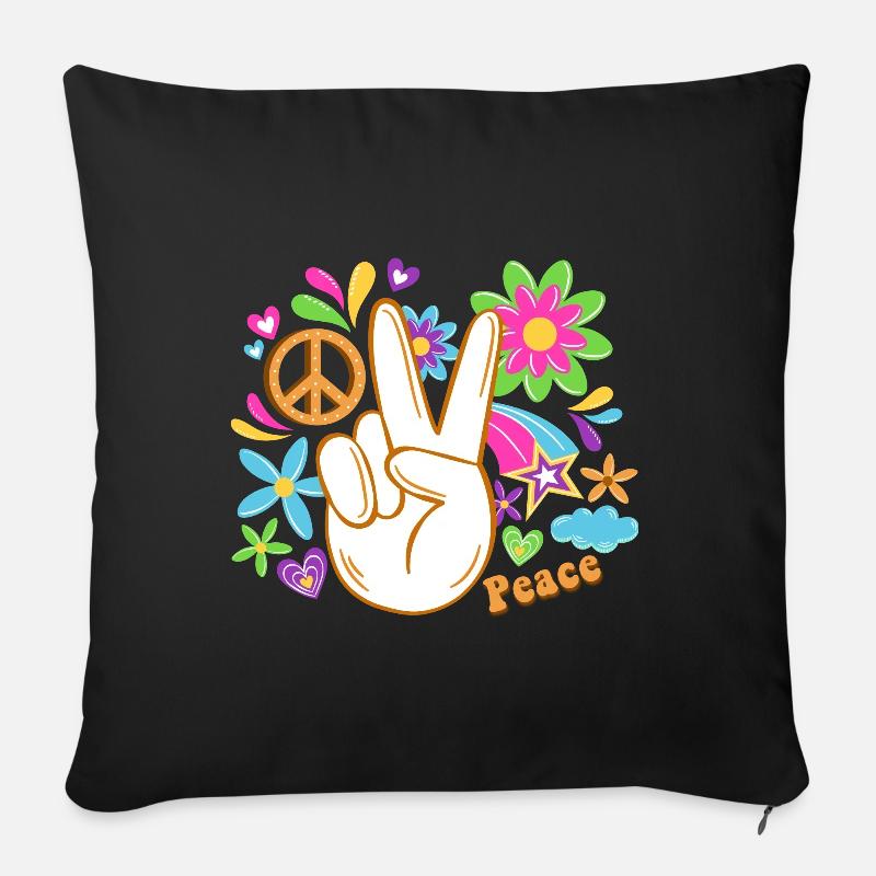 Hippy - Sofa pillow with filling 45cm x 45cm - black