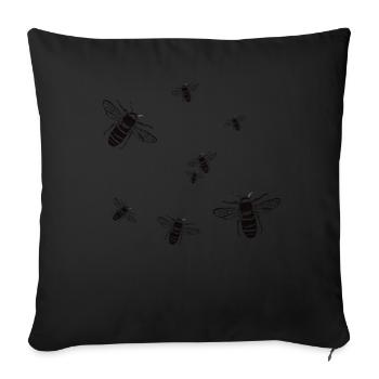 Bees - Sofa pillow with filling 45cm x 45cm - black - Front
