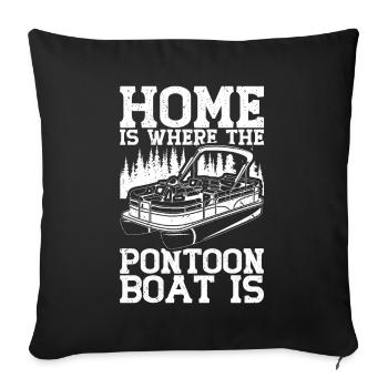 Pontoon Queen -Boat Pontoon -Women - Sofa pillow with filling 45cm x 45cm - black - Front