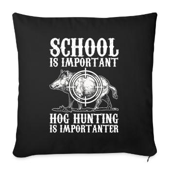 Pig Hunting Hunter Pig Hunting - Sofa pillow with filling 45cm x 45cm - black - Front