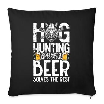 Pig Hunting Hunter Pig Hunting - Sofa pillow with filling 45cm x 45cm - black - Front