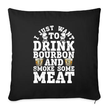 Bourbon Smoker Barbecue Whiskey - Sofa pillow with filling 45cm x 45cm - black - Front