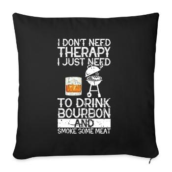 Bourbon smoker grilled whisky - Sofa pillow with filling 45cm x 45cm - black - Front