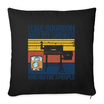 Bourbon Smoker Barbecue Whiskey - Sofa pillow with filling 45cm x 45cm - black - Front