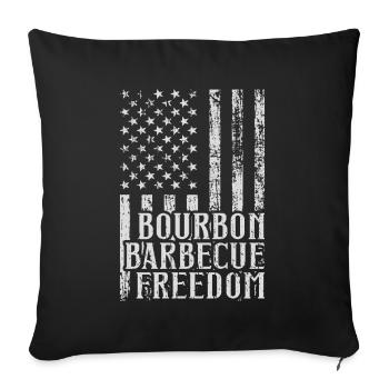 Bourbon smoker grilled whisky - Sofa pillow with filling 45cm x 45cm - black - Front