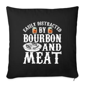 Bourbon Smoker Barbecue Whiskey - Sofa pillow with filling 45cm x 45cm - black - Front