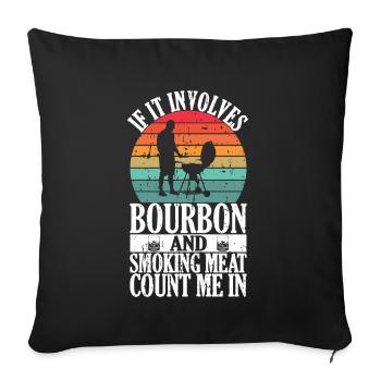Bourbon Smoker Barbecue Whiskey - Sofa pillow with filling 45cm x 45cm - black - Front