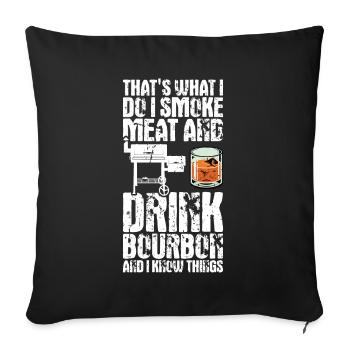 Bourbon Smoker Barbecue Whiskey - Sofa pillow with filling 45cm x 45cm - black - Front