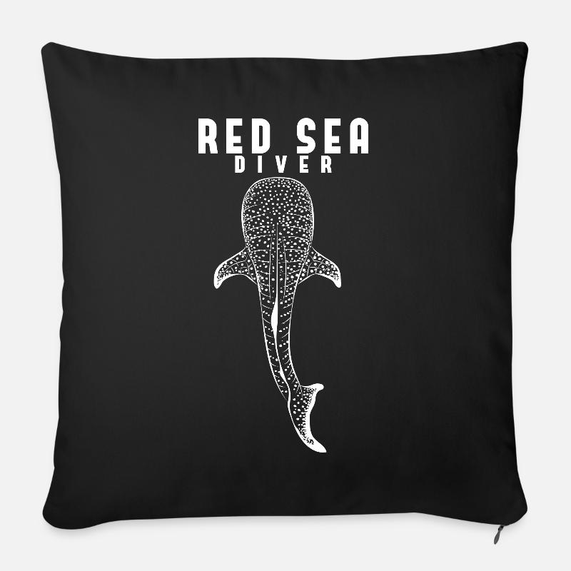 Plongée Whale Shark Egypte Holiday Scuba - Coussin et housse de 45 x 45 cm - noir